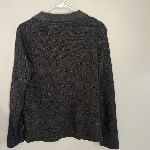 Benedetta B Italy Merino Wool Cashmere Gray Black Button Up Blazer Womens Sz L - Picture 10 of 12